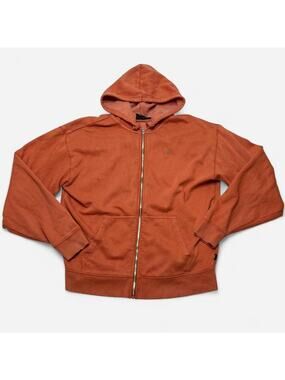 Vans Orange Full Zip Fleece Hoodie Men’s Small